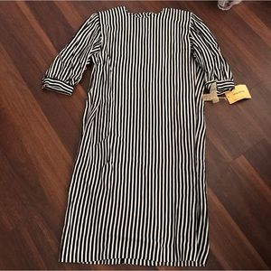 Stanley Sherman for Neiman Marcus Full Button  Stripe Vintage Dress NWT